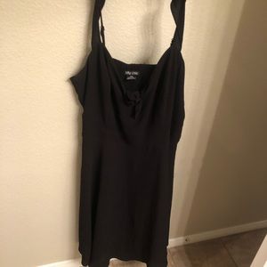 City Chic black midi dress with bow front